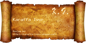 Karaffa Ivor névjegykártya